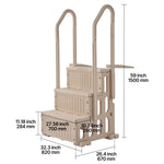 SucceBuy Swimming Pool Ladder Double Handrails Stairs with Non-slip Heavy Duty Steps for 48-54 In Inground & Above-ground Pools