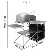Bild in Galerie-Viewer laden, Amocart Camping Outdoor Kitchen Table Cabinet Foldable Folding Cooking Storage Rack Aluminum Alloy Bracket for BBQ Picnic
