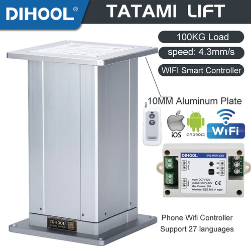 Electric Table Lift Tatami Column 12V 24V DC Motor Control Support Pillar Aluminum 100kg Load Adjustable Desk Platform Actuator