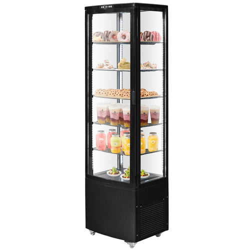 VEVOR 4.2 Cu.Ft./115L Refrigerated Display Case Countertop Pastry Display Case, 2-Tier Commercial Display Refrigerator for Bar