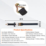 Charger l'image dans la visionneuse de galerie, Amocart 4pcs 2/4/8M Ratchet Strap Tie Down Cargo Belt with Metal Buckle Tensioner Strong Lashing for Luggage Car Motorcycle

