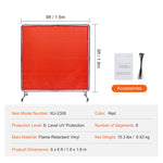 Amocart Welding Screen with Frame 6' x 6' Welding Curtain Screen Flame-Resistant Vinyl Welding Protection Screen