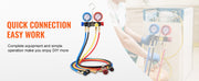Bild in Galerie-Viewer laden, Amocart 4 Way AC Gauge-AC Manifold Gauge Set with 5ft Hoses for R134A/R22/R12/R410A Work on Car Freon Charging and Evacuation

