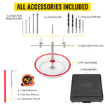 Amocart Adjustable Steel Hole Saw Cutter Kit 40-200mm w/ Shield Hole Cutter Drill Bit DIY Tool Sheetrock Veneer Slate