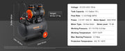 Charger l'image dans la visionneuse de galerie, Amocart Silent Air Compressor 9L 18L 24L 35L Quiet Oil-free Portable Air Pump for Home Repair Tire Inflation Whisper Compressor
