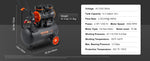 Amocart Silent Air Compressor 9L 18L 24L 35L Quiet Oil-free Portable Air Pump for Home Repair Tire Inflation Whisper Compressor