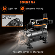 Charger l'image dans la visionneuse de galerie, Amocart Professional Dual-Action Airbrush 120W Electric Spray Gun Air Brush Painting Set Art Nail Tattoo Makeup Model Sprayer
