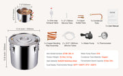 Bild in Galerie-Viewer laden, Amocart Alcohol Still 3 5 8Gal Stainless Steel Water Alcohol Distiller with Copper Coil Home Brewing Refining Fermentation Kit
