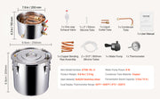 Bild in Galerie-Viewer laden, Amocart Alcohol Still 3 5 8Gal Stainless Steel Water Alcohol Distiller with Copper Coil Home Brewing Refining Fermentation Kit
