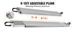 Amocart Telescoping Aluminum Work Plank 9-15 Feet 500lbs Capacity 12.5in Width Aluminum Scaffold Plank Extension Staging Plank
