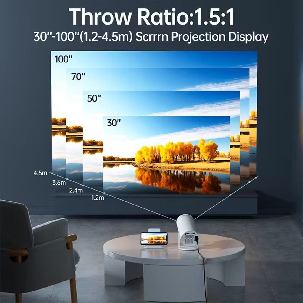 Android Mini Projector Smart HD 5G4K WiFi Wireless Bluetooth Office Home Theater - AMOCART38959a7f515127156d7abe29af156685