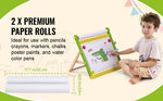 Amocart 32PCS Kids Drawing Board Painting Accessories with Chalks Dry-Erase Markers & Paper Kit for Desktop/Standing Art Easel