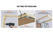 Load image into Gallery viewer, Amocart Attic Ladder Foldable 350pound  22.5" x 63" Multi-Purpose Aluminium Extension Light Fits 9.5'-12' Ceiling Heights
