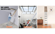 Load image into Gallery viewer, Amocart Attic Ladder Foldable 350pound  22.5" x 63" Multi-Purpose Aluminium Extension Light Fits 9.5'-12' Ceiling Heights
