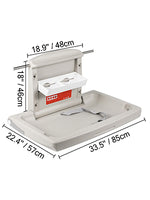 Amocart Baby Changing Station Commercial Wall Mount Baby Diaper Changing Table Fold Down Vertical Restroom Baby Changing Table