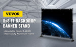 Amocart 3x2.4M Backdrop Background Stand Adjustable Telescopic Backdrop Banner Stand for Photocall Video Wedding Event Party