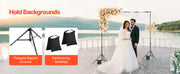 Load image into Gallery viewer, Amocart Backdrop Stand Adjustable Photo Backdrop Kit Heavy Duty Projector Screen Stand for Wedding Photo Video Studio Party
