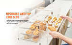 Amocart 2/3-Tier Commercial Acrylic Pastry Bakery Display Case with Rear Door Access & Removable Shelves for Donut Bagels Cake