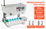Amocart Vertical Band Sealer 6-12 mm Seal Width Continuous Bag Band Sealing Machine for 0.02-0.8 mm Plastic Bags Films Packing