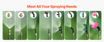 SucceBuy Battery Powered Backpack Sprayer Adjustable Pressure 4 Gallon Tank with 8/6Nozzles 2Wands for Weeding Spraying Cleaning