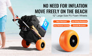 Charger l'image dans la visionneuse de galerie, Amocart Beach Dolly with Big Wheels for Sand 165LBS Folding Cart with Cargo Deck Solid Wheel Adjustable Height Cart for Beach
