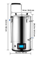 SucceBuy 35L110/220V 304Stainless Steel All-in-One Home Beer Brewer Electric Brewing System with Pump Brewing Beer Equipment Kit