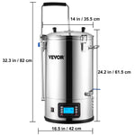 SucceBuy 35L110/220V 304Stainless Steel All-in-One Home Beer Brewer Electric Brewing System with Pump Brewing Beer Equipment Kit