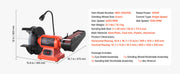Bild in Galerie-Viewer laden, Amocart 8" Bench Grinder &amp; 2" x 28" Belt Sander Combo 350W Professional Sanding Machine with LED Work Light for Metalworking
