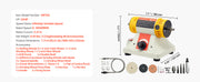 Charger l'image dans la visionneuse de galerie, Amocart Bench Buffer Polisher 1/2HP 0 to 8000RPM with 4"Cloth Wheel 3"Grinding Wheel 3"Fiber Wheel for Metal Jewelry Plastic

