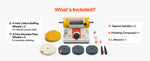 Amocart Bench Buffer Polisher 1/2HP 0 to 8000RPM with 2PCS4" Cotton Wheel 3PCS 3" Abrasive Fiber Wheels Compound for Metal Wood