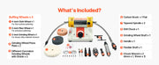 Charger l'image dans la visionneuse de galerie, Amocart Bench Buffer Polisher 1/2HP 0 to 8000RPM with 4"Cloth Wheel 3"Grinding Wheel 3"Fiber Wheel for Metal Jewelry Plastic
