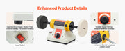 Charger l'image dans la visionneuse de galerie, Amocart Bench Buffer Polisher 1/2HP 0 to 8000RPM with 4"Cloth Wheel 3"Grinding Wheel 3"Fiber Wheel for Metal Jewelry Plastic
