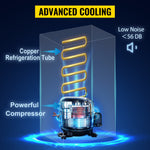 SucceBuy Triple Swing Door Commercial Refrigerator Display Fridge Upright Beverage Cooler Glass Door with LED Light
