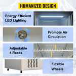 SucceBuy Triple Swing Door Commercial Refrigerator Display Fridge Upright Beverage Cooler Glass Door with LED Light