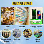 SucceBuy Triple Swing Door Commercial Refrigerator Display Fridge Upright Beverage Cooler Glass Door with LED Light