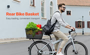 Bild in Galerie-Viewer laden, Amocart Rear Bike Basket Wire Mesh Bicycle Basket with Waterproof Cover Durable Metal Bike Back Basket Fits Most Rear Bike Rack
