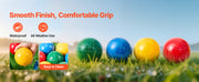 Charger l'image dans la visionneuse de galerie, Amocart Bocce Ball Set 8 Resin Balls with Pallino Carry Bag and Measuring Rope Multi Color for Beach Lawn and Backyard Games
