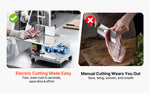Amocart Commercial Electric Meat Bandsaw 650W 1800W Stainless Steel Countertop Bone Sawing Machine Frozen Fish Cutter for Pork