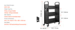 SucceBuy Rolling Library Book Cart 330lbs Capacity 30.3x15x48.0In Single Sided V-Shaped Shelves w/ 3 In Lockable Wheels for Home
