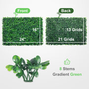 Bild in Galerie-Viewer laden, Amocart Artificial Boxwood Panel UV 24pcs 20x20/24x16 in Boxwood Hedge Wall Panels Artificial Grass Backdrop Wall Green Grass
