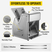Charger l'image dans la visionneuse de galerie, Amocart Commercial Bread Slicer Stainless Steel 12mm Blades Electric Bread Cutting Machine Kitchen Appliance Toast Processor
