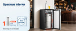 Amocart Beer Kegerator Single Tap Commercial Draft Beer Dispenser for D system W/ Shelves Hold 1 Sixth Keg 2.5lbs CO2 Tank 92L