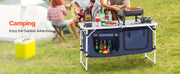 Bild in Galerie-Viewer laden, Amocart Camping Kitchen Table Folding Outdoor Cooking Table Aluminum Lightweight Portable Cook Station Foldable Camp Table
