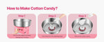 Amocart Electric Cotton Candy Machine Commercial Candy Floss Sugar Maker with 20.5 in Stainless Steel Bowl Sugar Scoop Pink