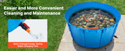 Bild in Galerie-Viewer laden, Amocart Canvas Fish Pond 448.8Gal Above Ground Fish Pond, Foldable PVC Koi Tank with Frame and Drain Valve for Aquaculture Blue
