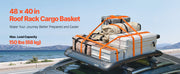 Charger l'image dans la visionneuse de galerie, Amocart Roof Rack Cargo Carrier 48x40x5.6“ Universal Rooftop Cargo Basket Car Top Luggage Holder Anti-Rust Alloy Steel for Car
