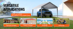Amocart Carport Replacement Canopy Cover Garage Top Tent Shelter Tarp Heavy-Duty Waterproof & UV Protected with Ball Bungees