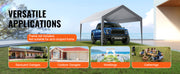 Charger l'image dans la visionneuse de galerie, Amocart Carport Replacement Canopy Cover Garage Top Tent Shelter Tarp Heavy-Duty Waterproof &amp; UV Protected with Ball Bungees
