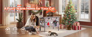 Charger l'image dans la visionneuse de galerie, Amocart Heated Cat House Insulated Wooden House for Outdoor Cats with Heating Pad Openable Asphalt Roof for 1-3 Cats in Winter

