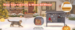 Amocart Heated Cat House Insulated Wooden House for Outdoor Cats with Heating Pad Openable Asphalt Roof for 1-3 Cats in Winter